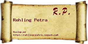 Rehling Petra névjegykártya